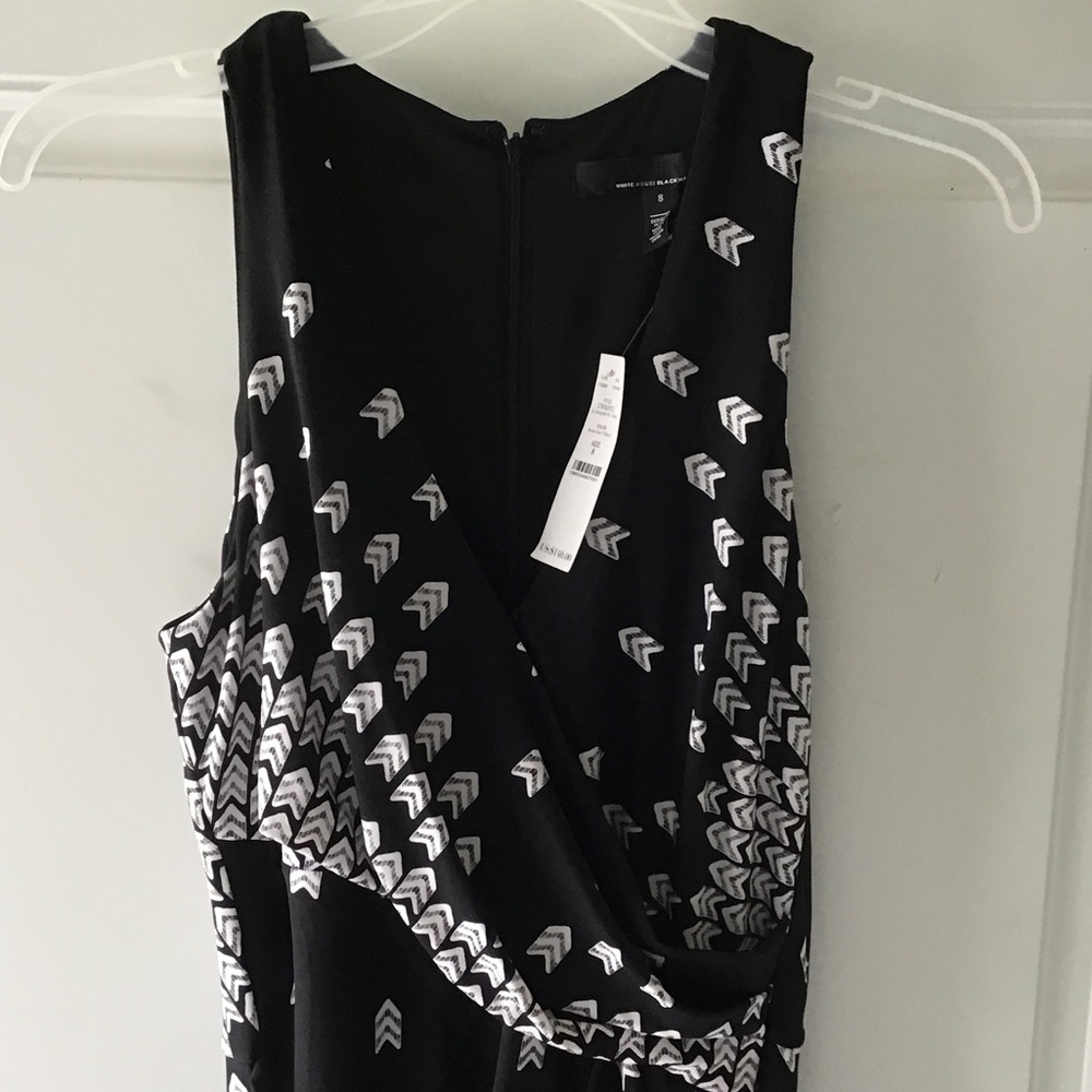White House Black Market Black and White Maxi Printed Dress Size 8